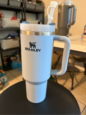 Stanley Light Blue Travel Tumbler with Handle and Straw Lid